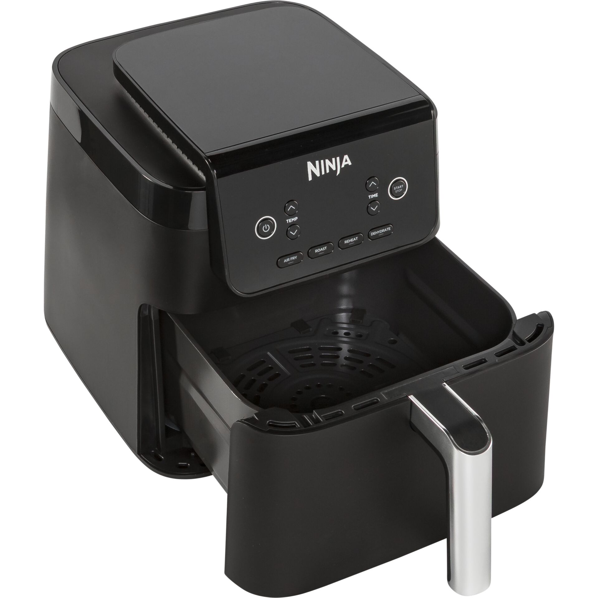 Fritteuse, Luftfritteuse, Schwarz, Korb, Digitaler Display