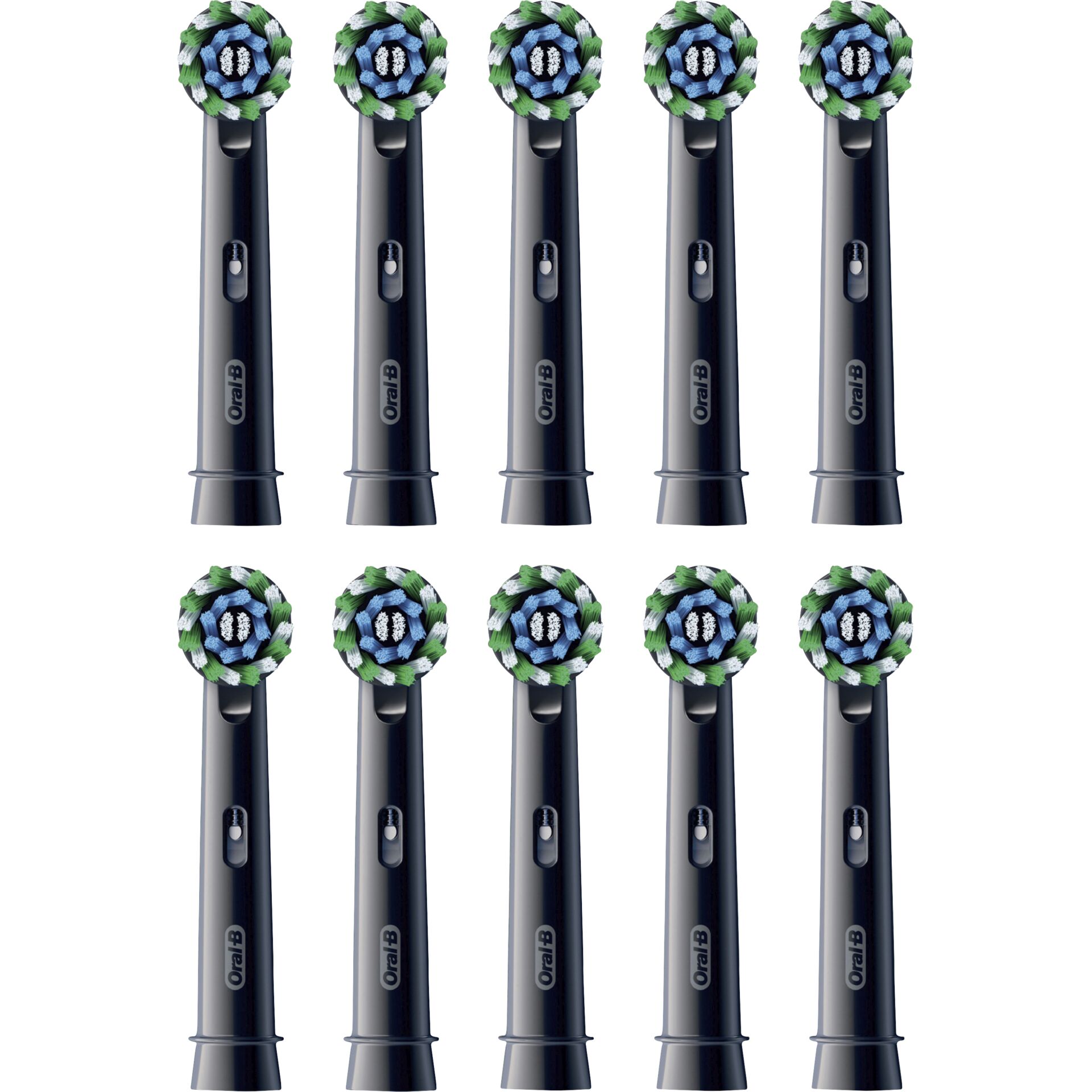 Elektrische Zahnbürstenaufsätze, Oral-B Aufsatz, Schallzahnputzer, Rundbürstenkopf, Weiß/Blau Muster