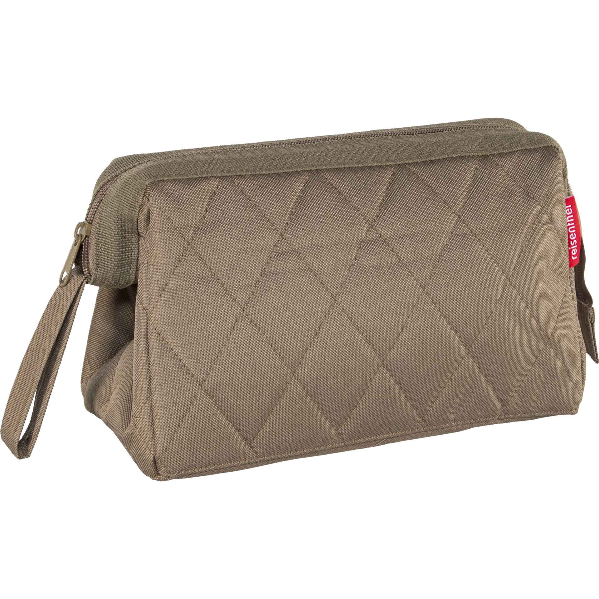 Kulturtasche, Quilted, Beige, Reiseetui, Kulturbeutel