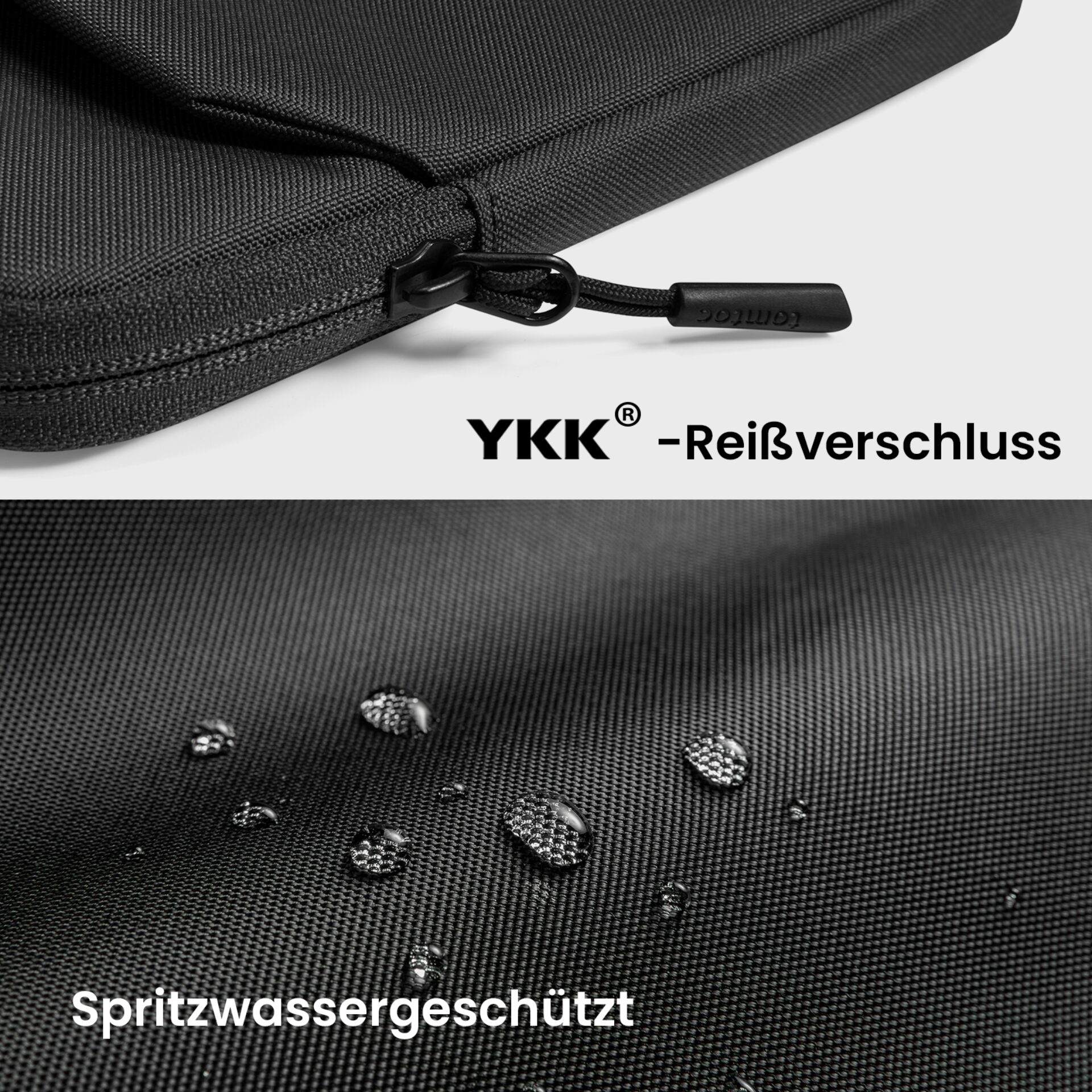 Reißverschluss, Zugriff, Nylongewebe, Wasserdicht, Schwarz