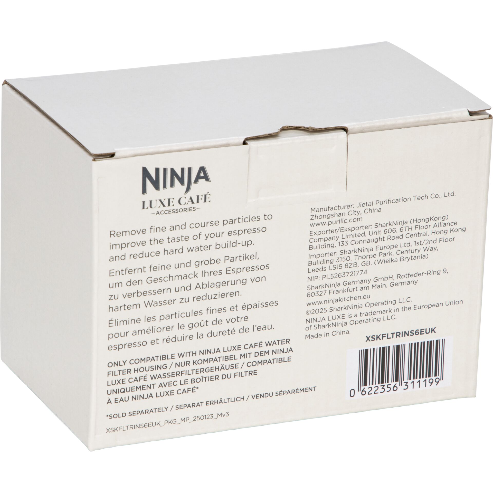 box, Ninja Luxe Café, Kaffeefilter, Verpackung, Anleitung