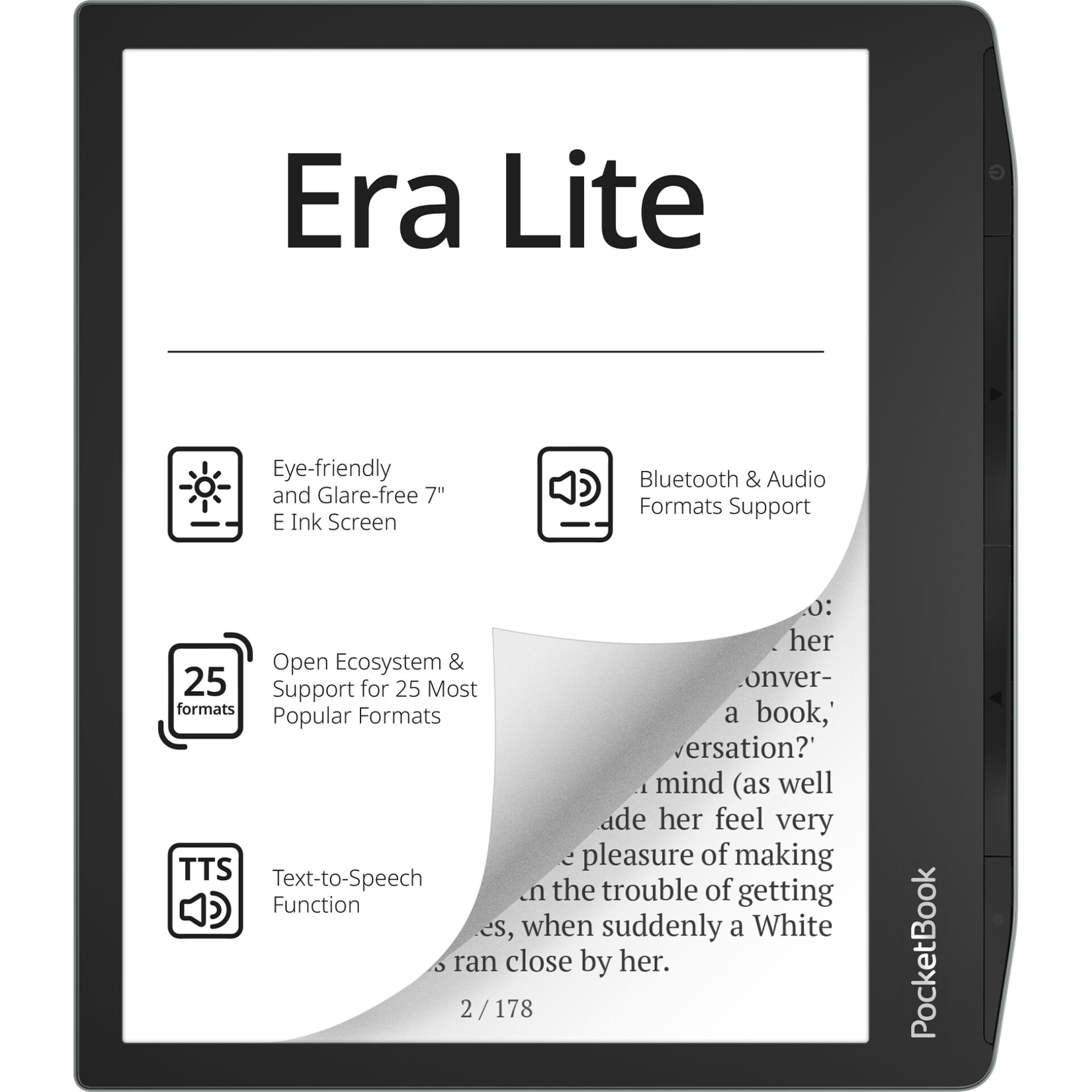 e-reader, 7-Zoll, Augenfreundlich, Bluetooth, TTS, E-Reader, PocketBook, 7-Zoll Bildschirm, E-Ink, Bluetooth-Unterstützung