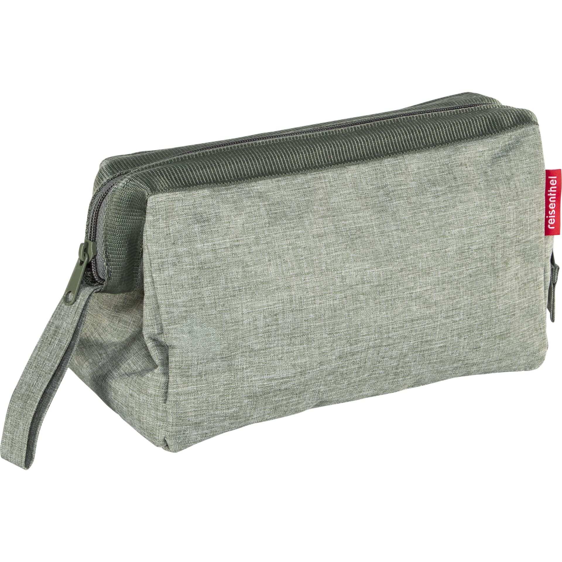  makeup bag, pouch, gray, zipper, fabric