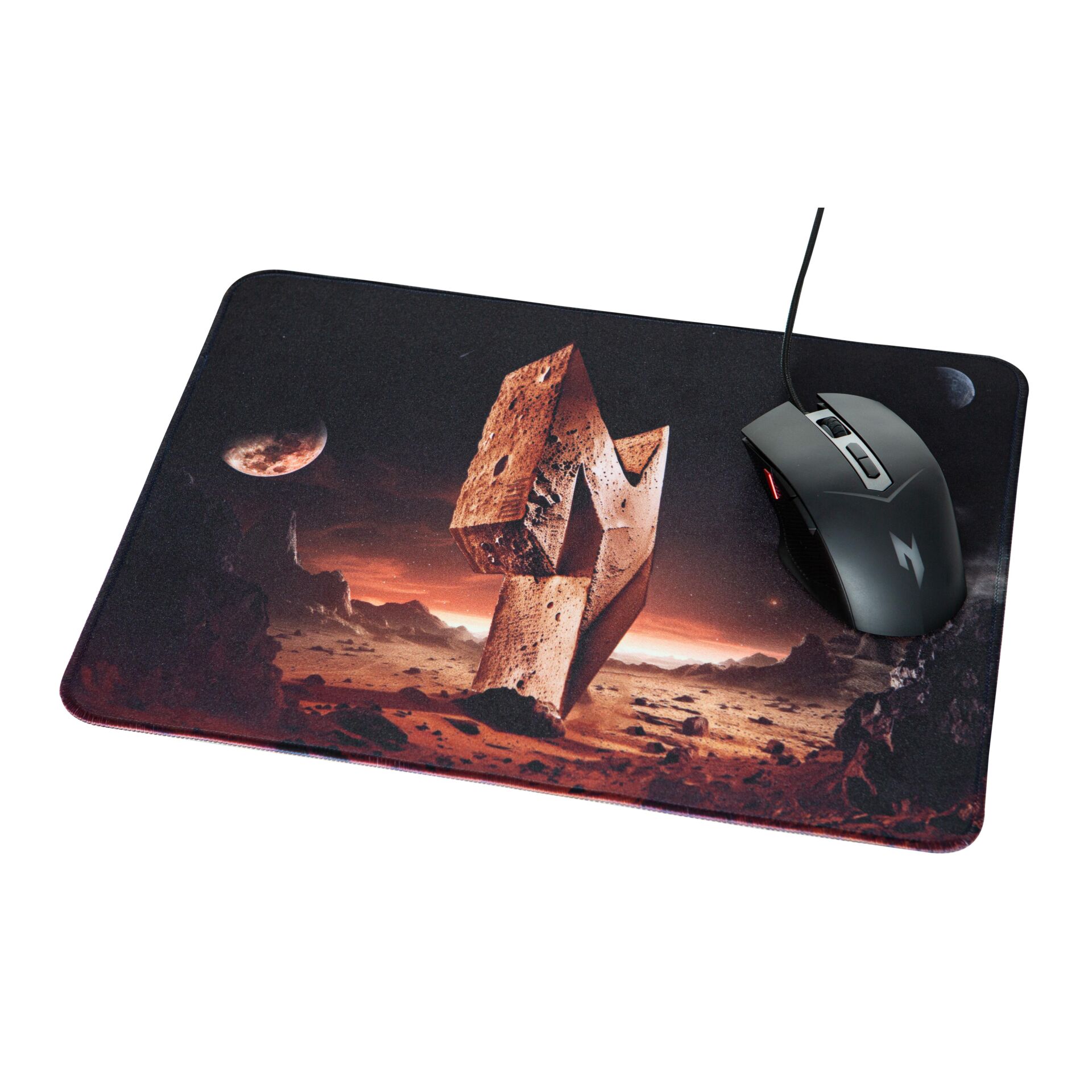 Maßband, Gaming Maus, Mauspad, Space-Design, Planetenthema
