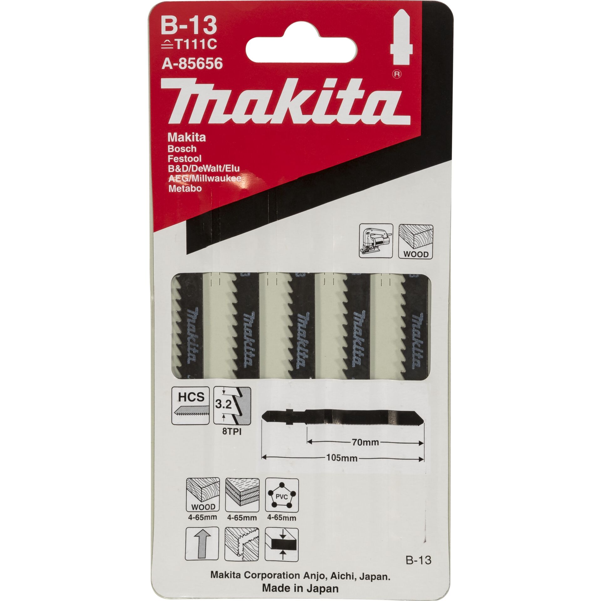 Makita A-85656  Stichsägeblatt B-13