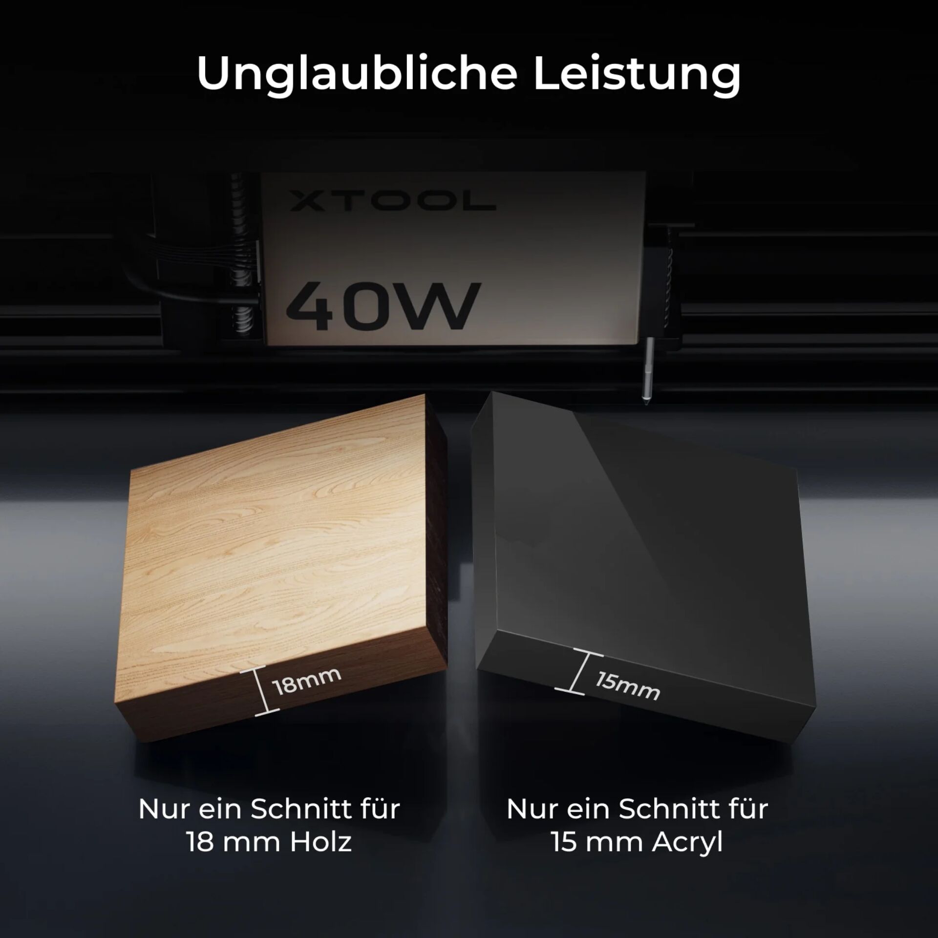 40W, Laser cutter, Holz, Acryl, Dicke 18mm