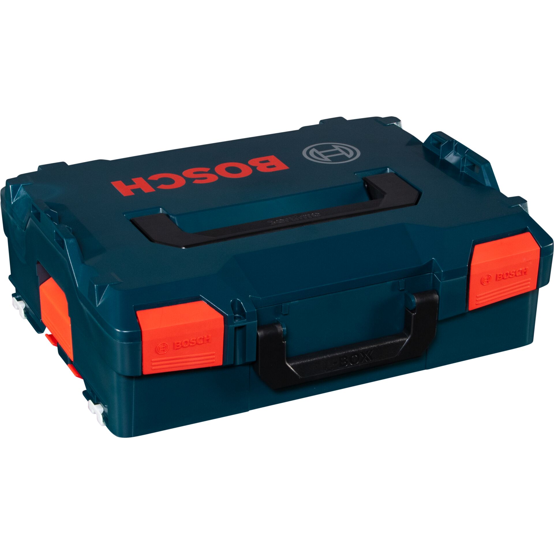 Akku-Lockerm Box, Bosch Toolbox, Kastenwerkzeug, Kunststoffbox, Orange Clips