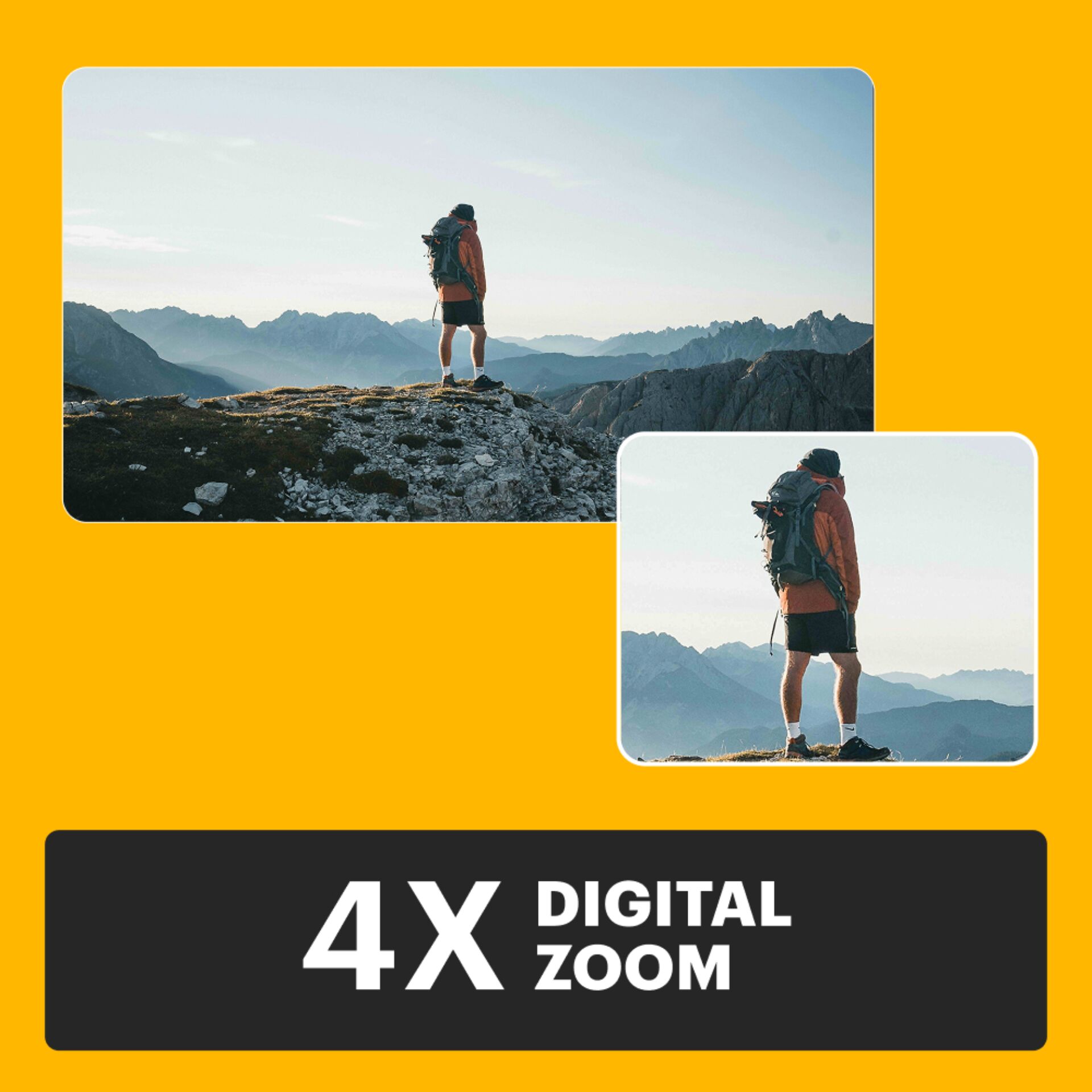 Wanderer, Rucksack, Draußen, Berge, Porträt