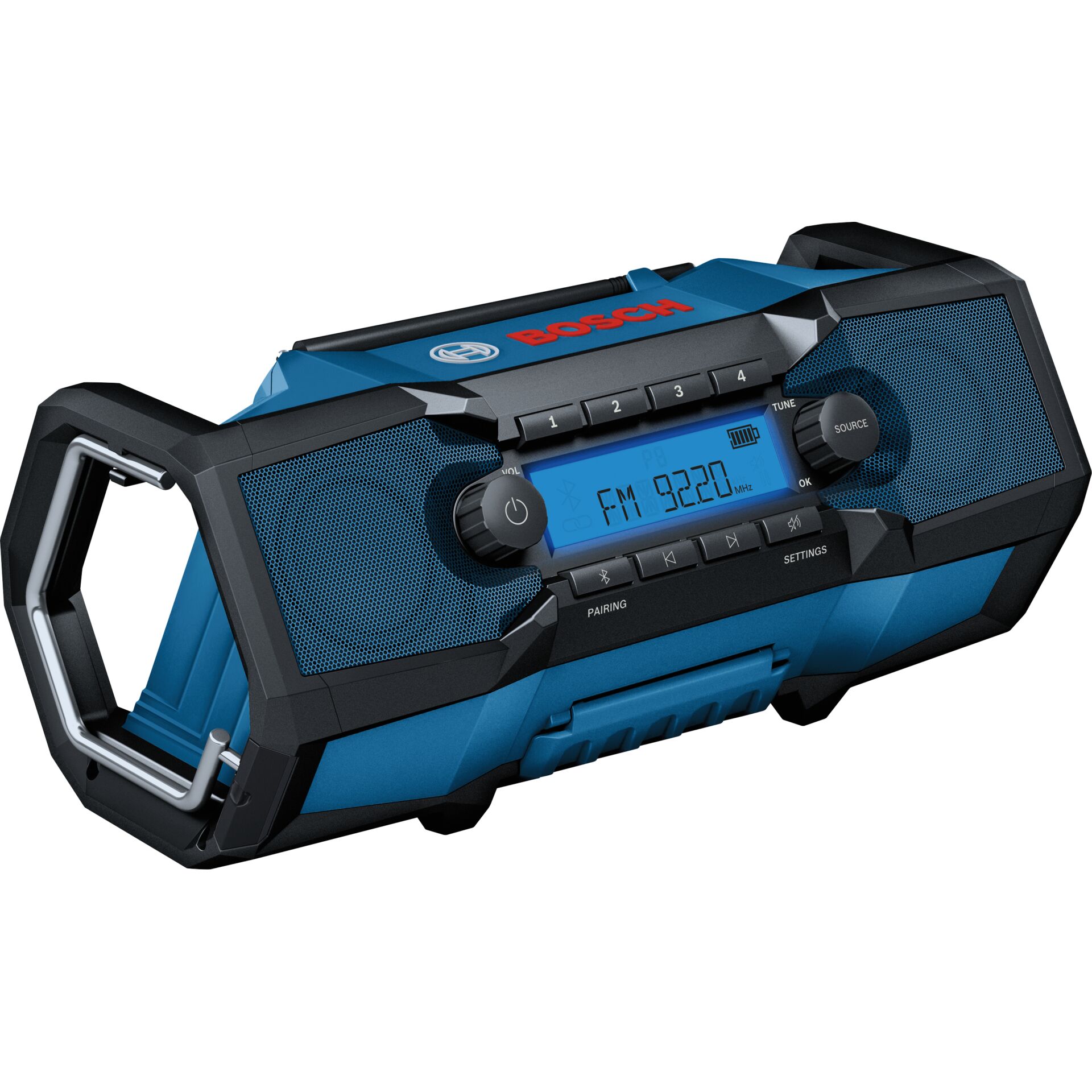tragbarer Lautsprecher, blau, FM-Radio, digitale Anzeige, USB Bluetooth