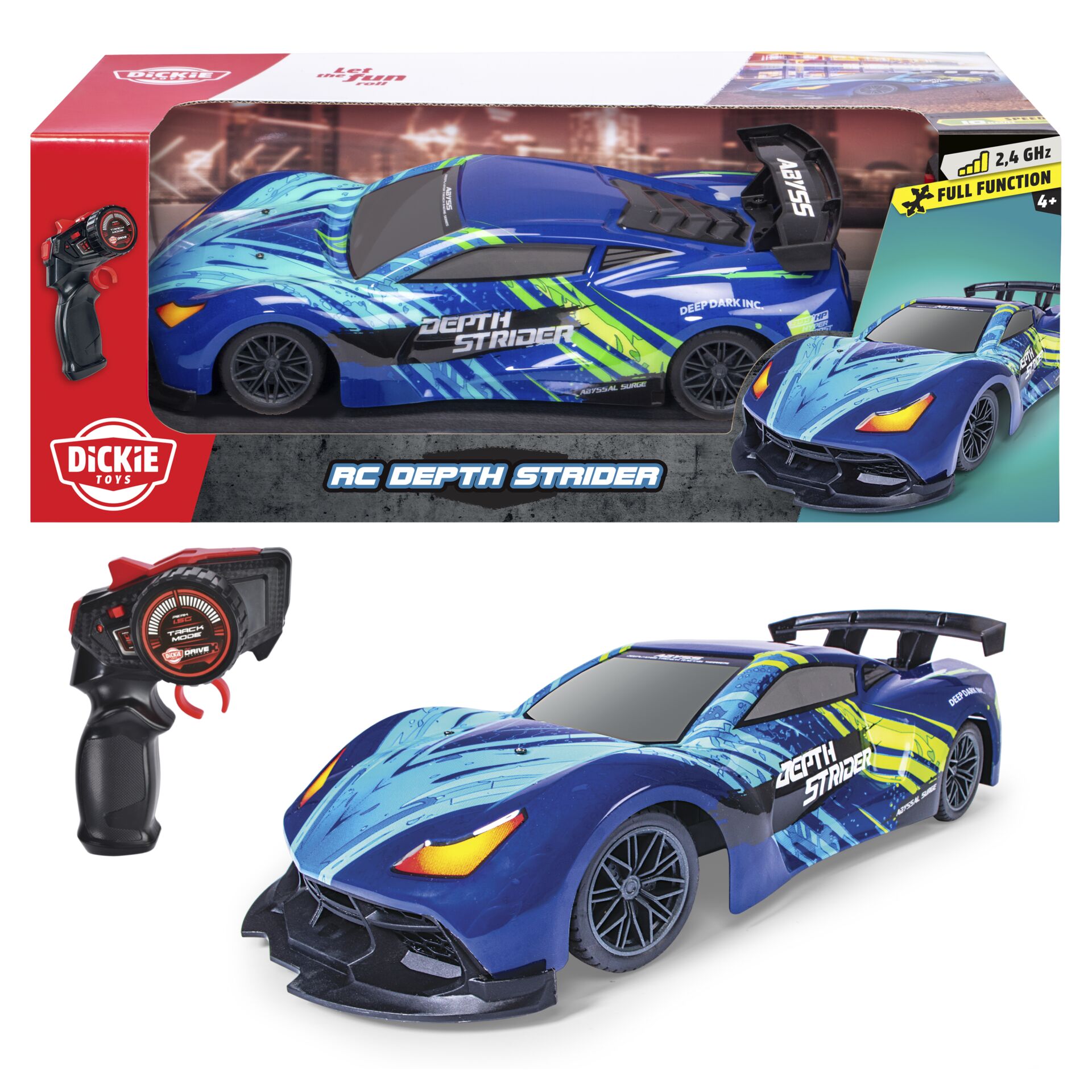 RC-Car, Ferngesteuertes Auto, Blaue Farbe, Sportwagen, Frontspoiler
