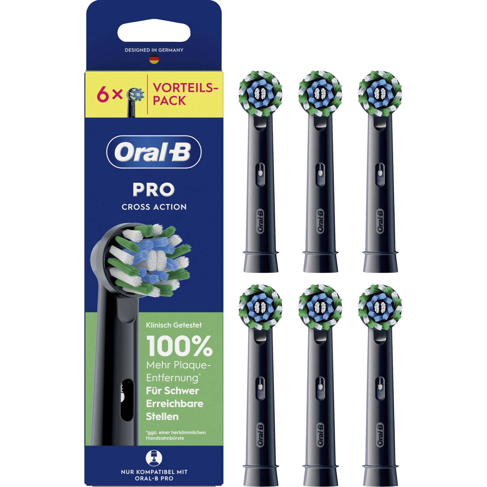 Schallarbleacheinsatz, Drahtzahnbürsten-Aufsätze, Oral-B Pro, Kopfaufsätze, Kreuz-Action