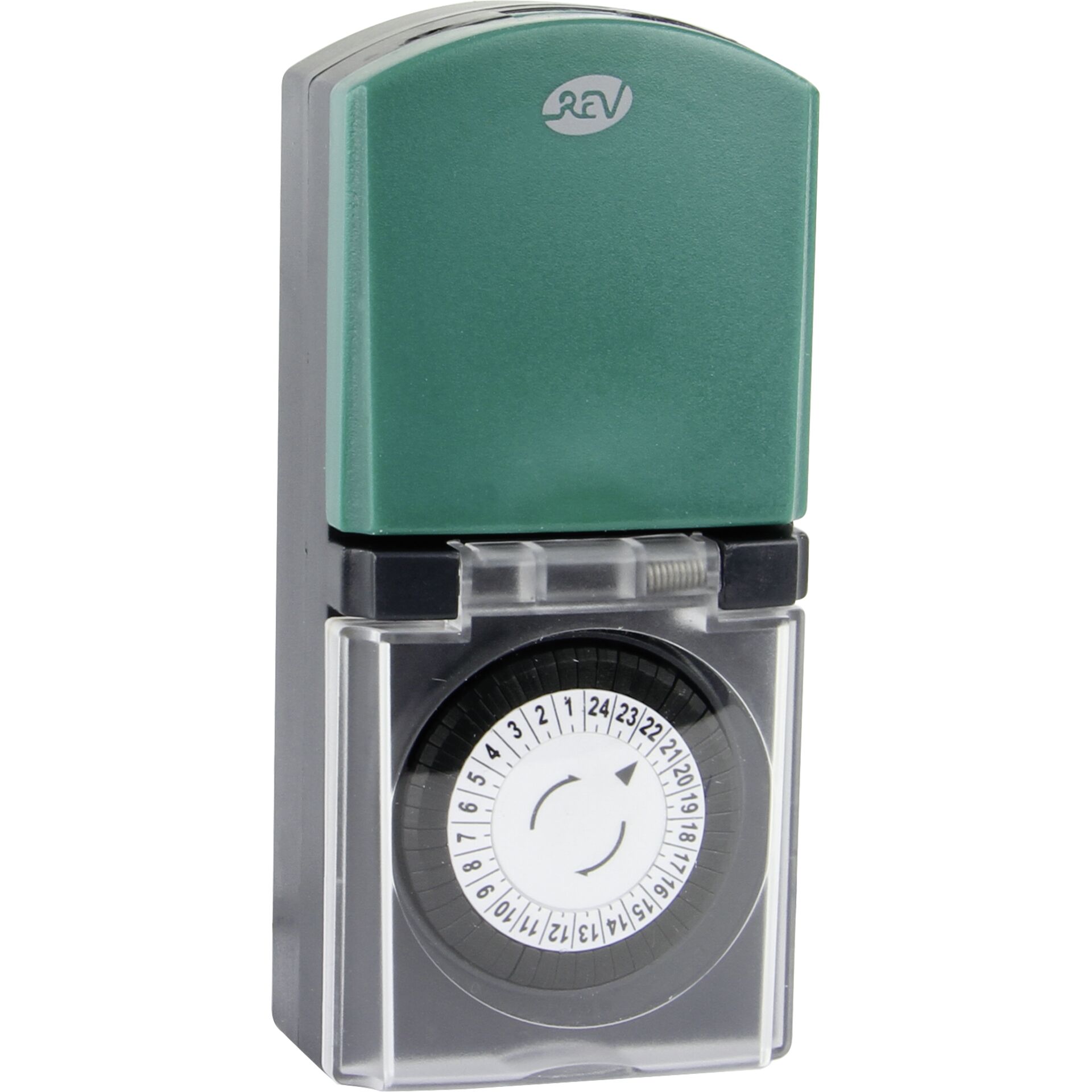 REV Zeitschaltuhr mechanisch  IP44 schwarz-grün