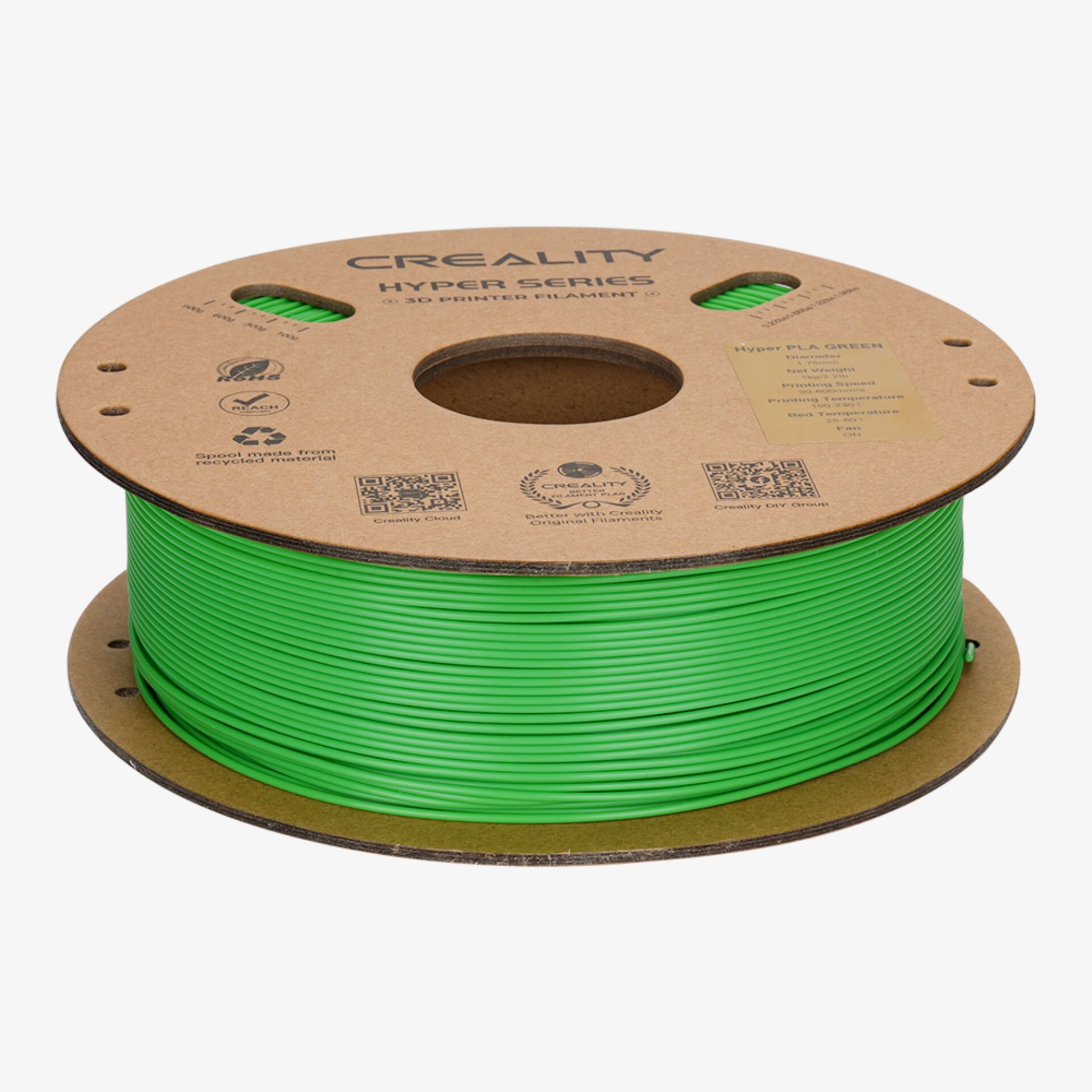 3D-Printer Filament, PLA Filament, Green Filament, Spool, Hyperseries