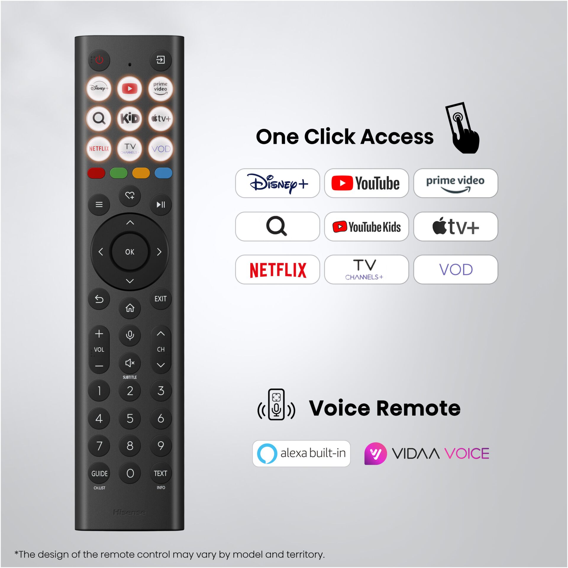 Fernbedienung, Streaming, TV-Remote, Sender-Icons, Voice Remote