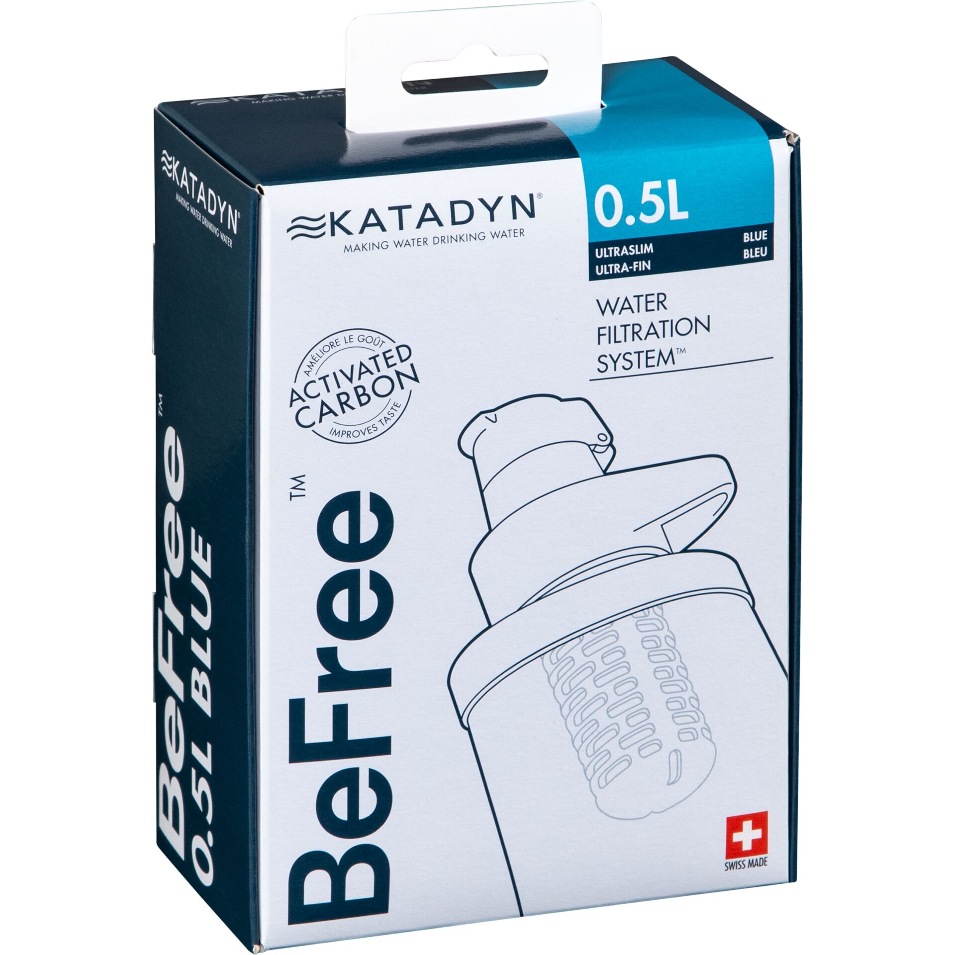 Wasserfilter, Flasche, Filtrationssystem, Aktivkohle, 0.5L