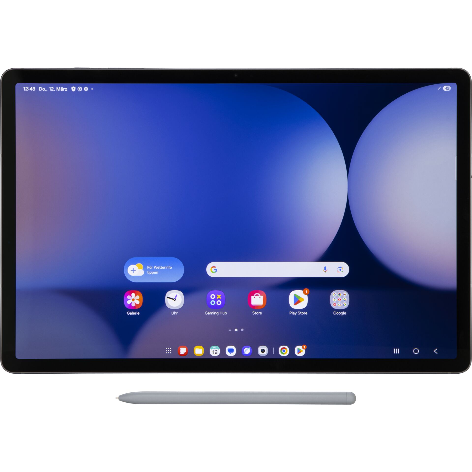 tablet, android-tablet, stift, blaues-hintergrund, großes-display