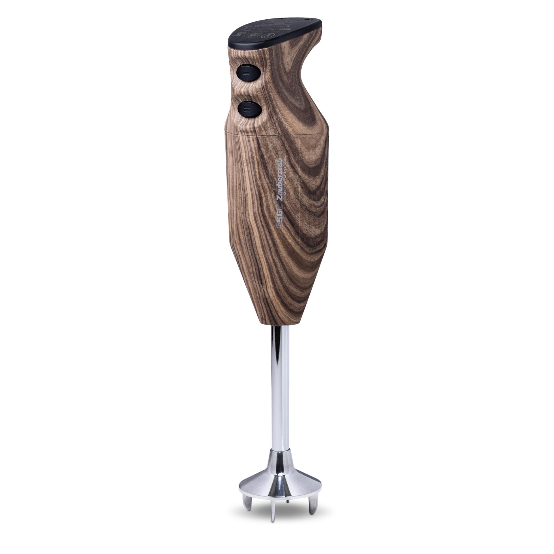 Hochwertiger Stabmixer, Holzoptik, Verstärkter Griff, Stabmixer mit Fuß, Chromstahlstandfuß