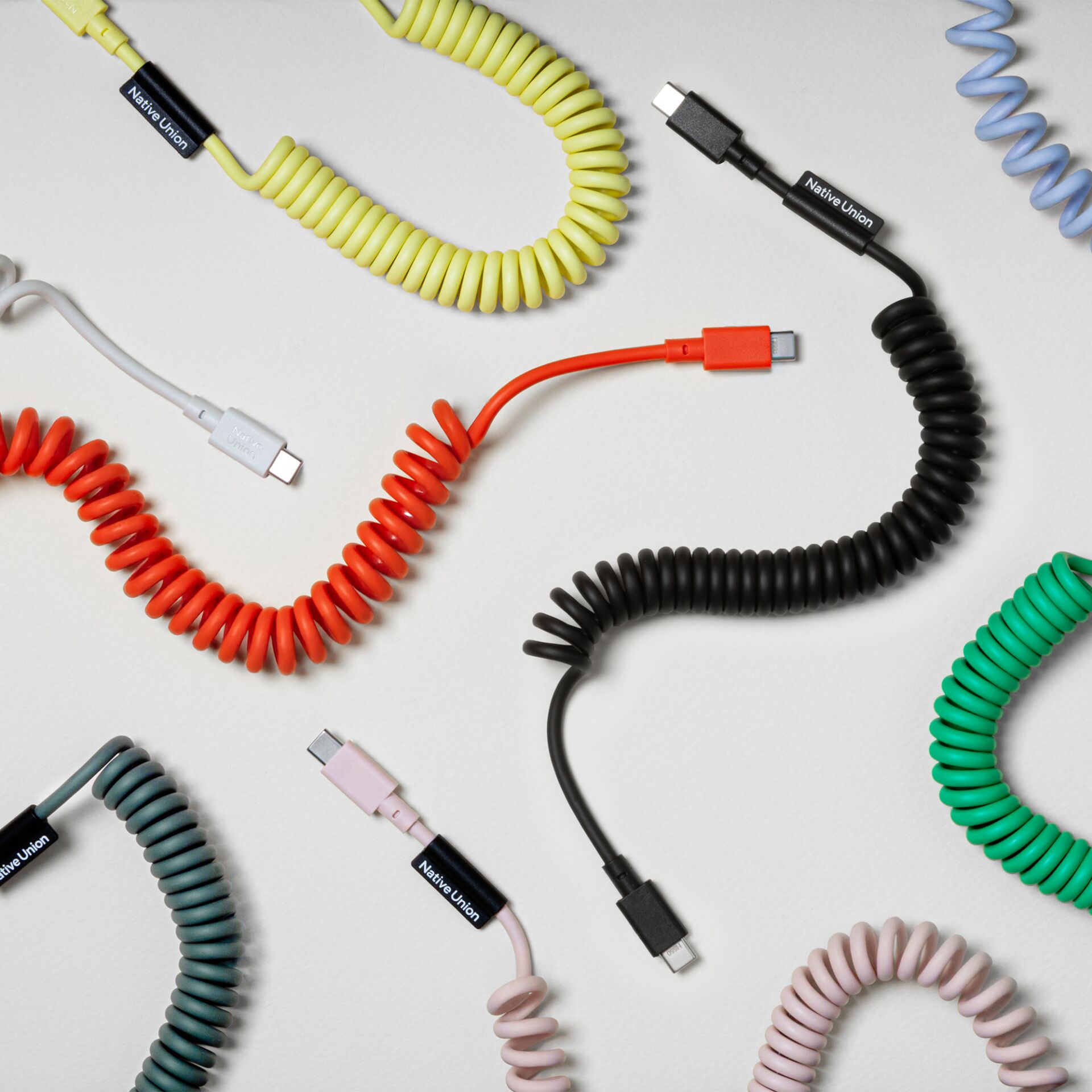 Ladekabel, Spiralkabel, USB-C, Kunststoff, Coiled-Kabel