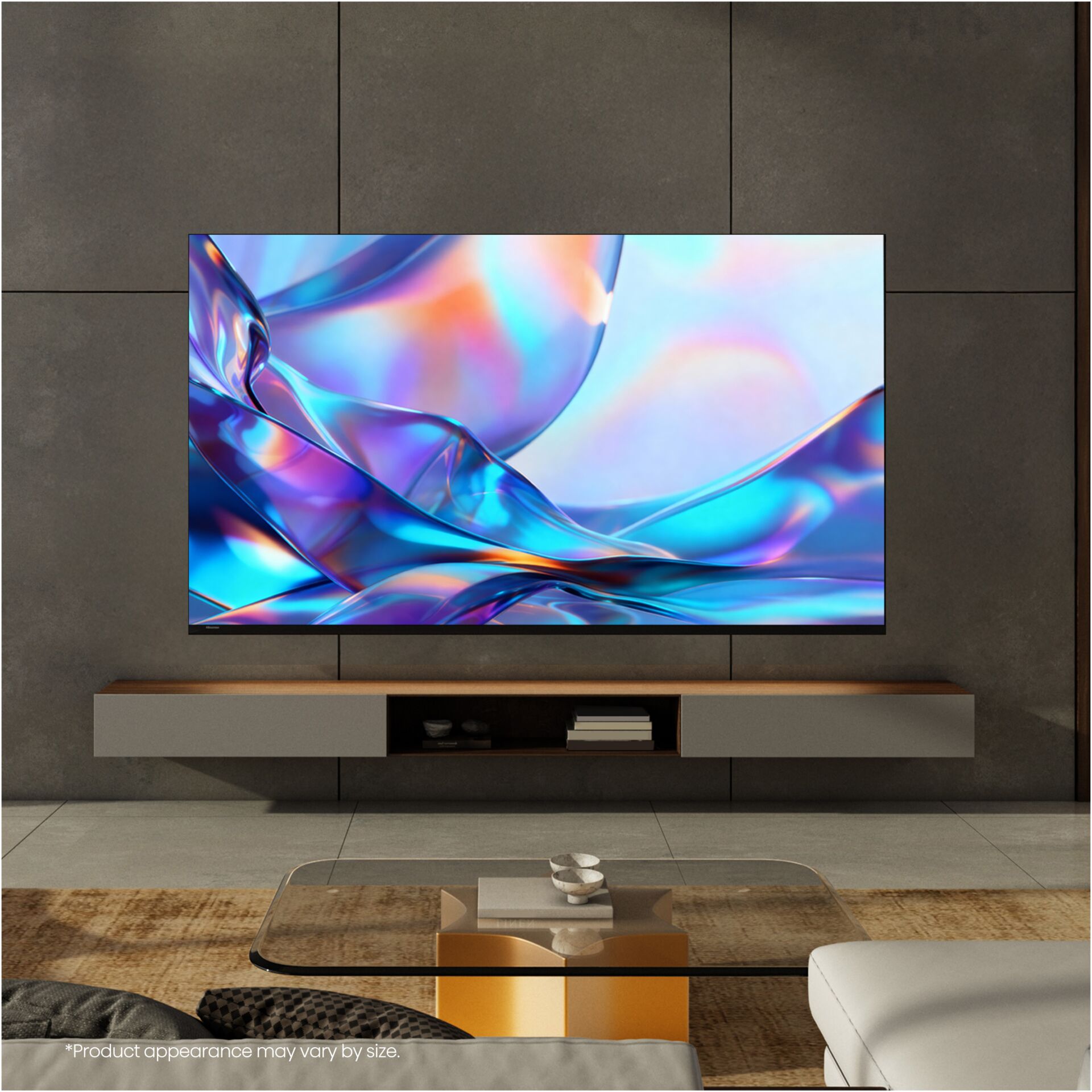 Fernseher, Ultra HD Bildschirm, Wandfernseher, Modernes Wohnzimmer, Flachbildschirm
