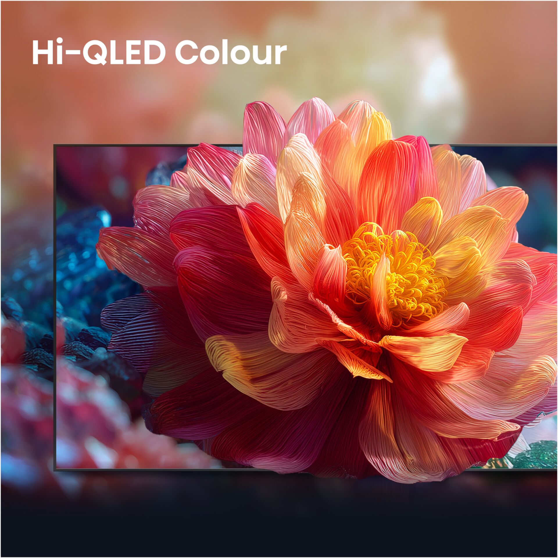 Fernseher, 4K, Hi-QLED, Bunt, Blume