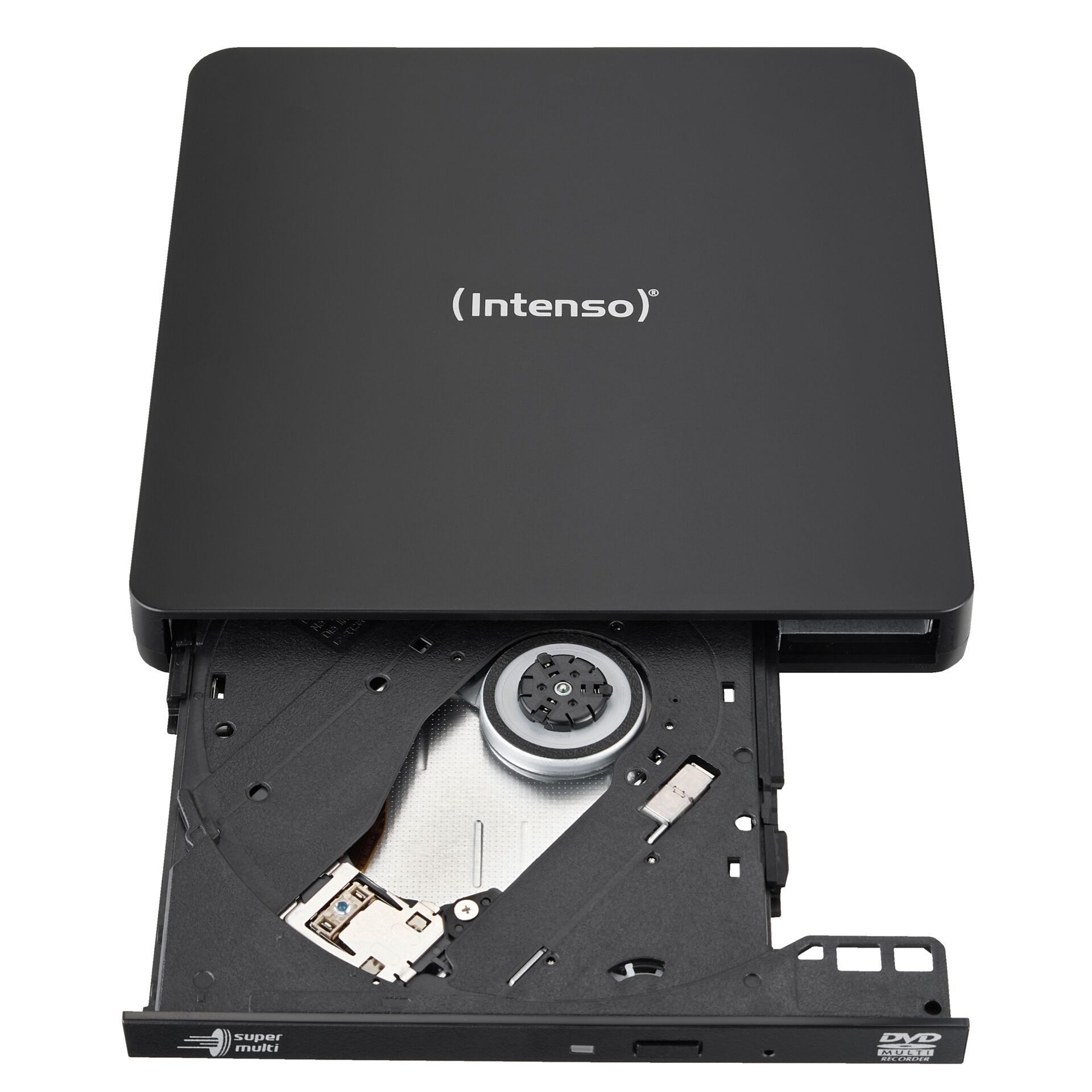 dvd-Laufwerk, externes Slim, intenso, schwarzes Gehäuse, Schachtlade