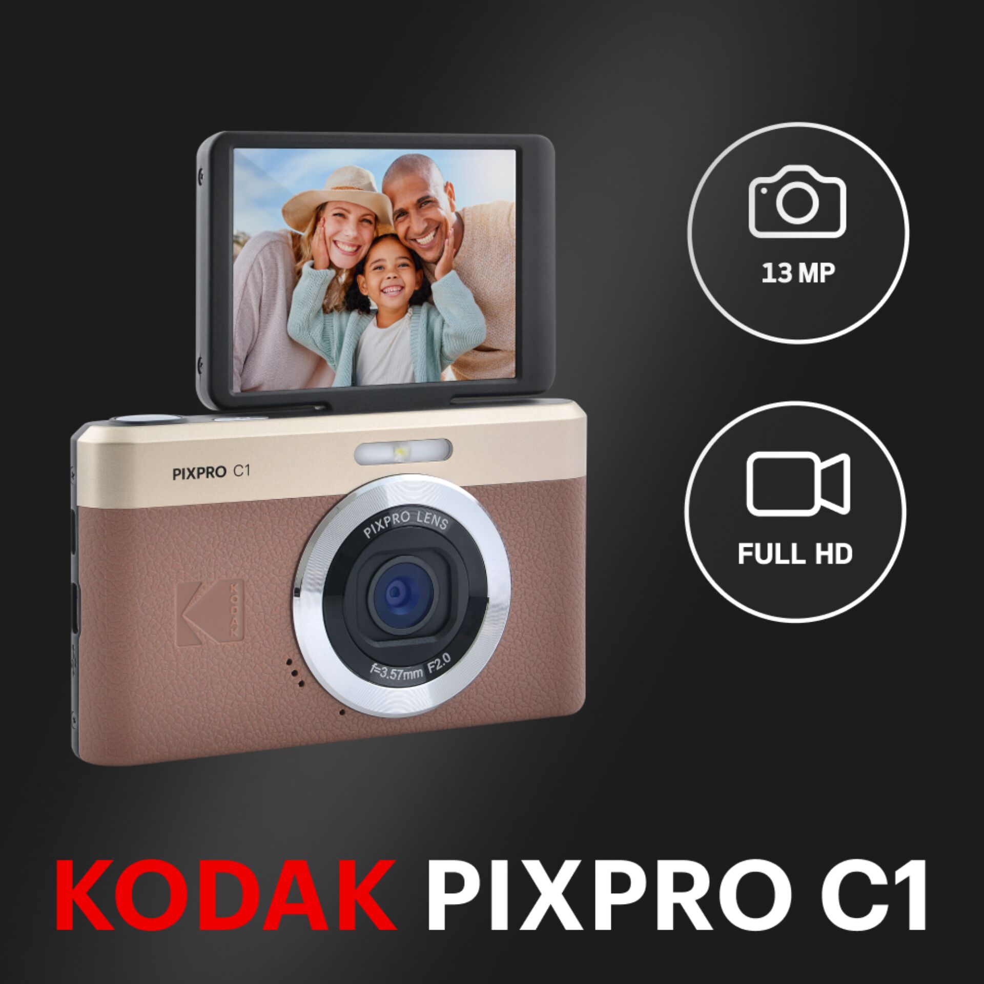 Kamera, Portabel, Kompakt, 13 MP, Full HD