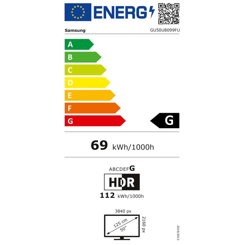 Samsung GU50U8099FUXZG – Energieeffizienzklasse G