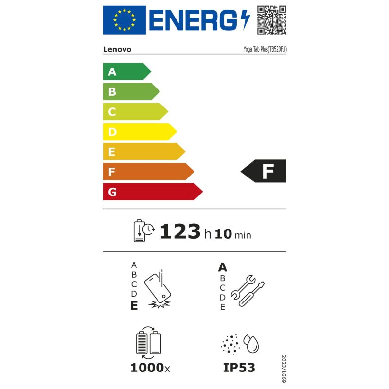 Lenovo Yoga Tab  256GB luna grey – Energieeffizienzklasse F