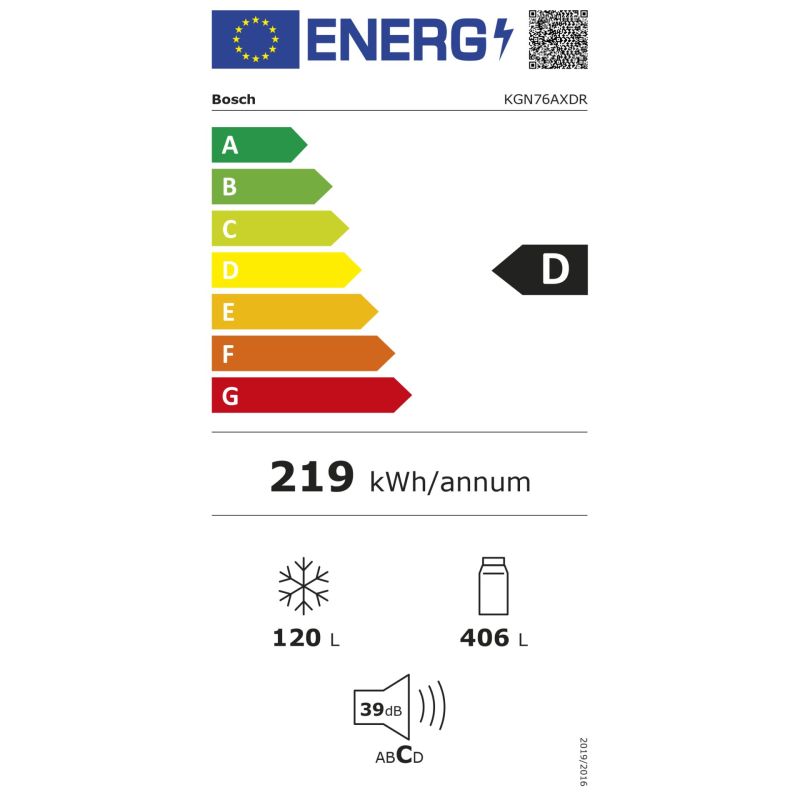 Bosch KGN76AXDR  75cm Breite – Energieeffizienzklasse D