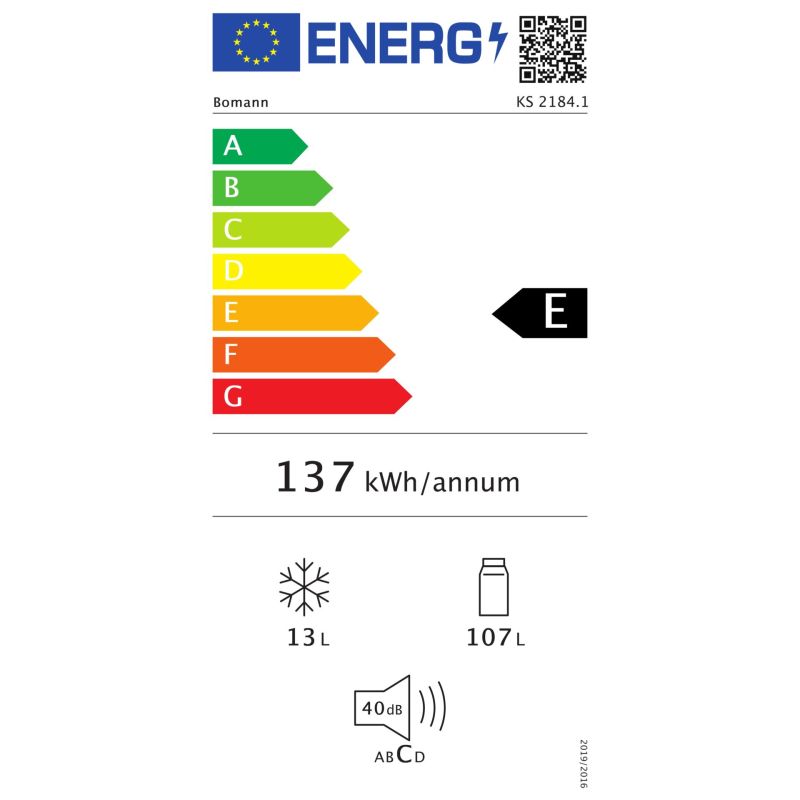 Bomann KS 2184.1 inox-look – Energieeffizienzklasse E