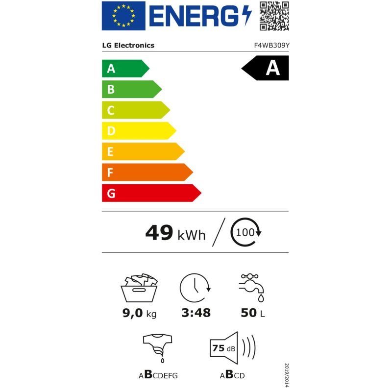 LG F4WB309Y – Energieeffizienzklasse A