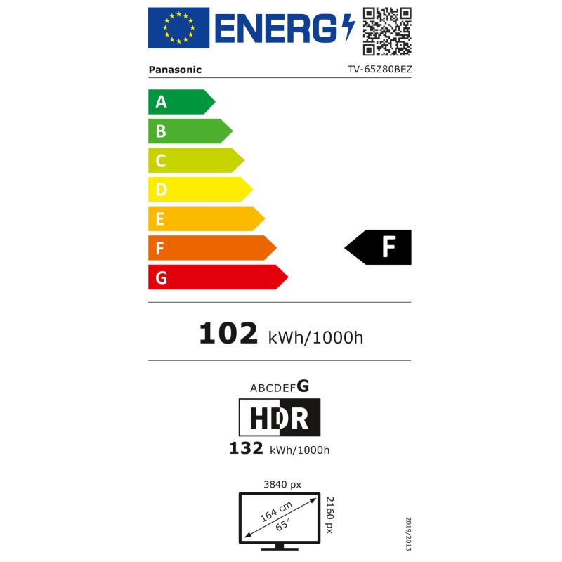 Panasonic TV-65Z80BEZ  schwarz – Energieeffizienzklasse F