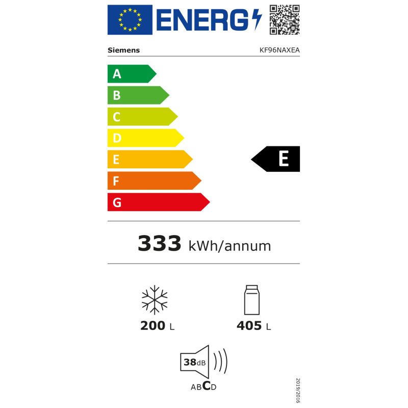 Siemens KF96NAXEA  iQ500 – Energieeffizienzklasse E
