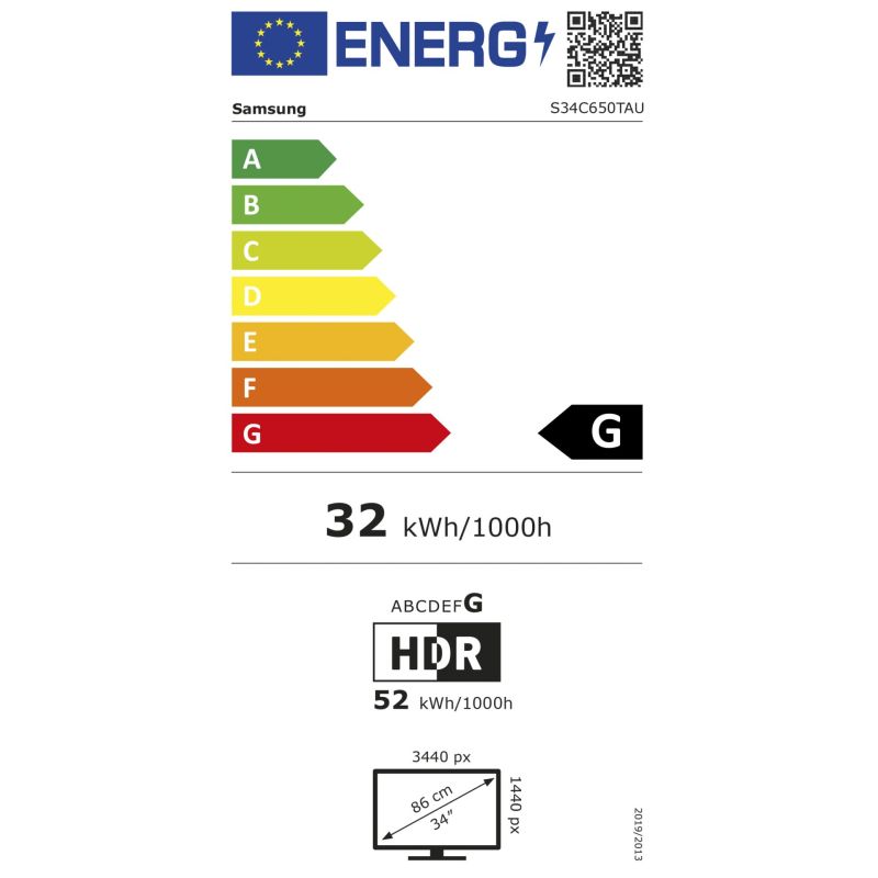 Samsung S34C650TAU – Energieeffizienzklasse G