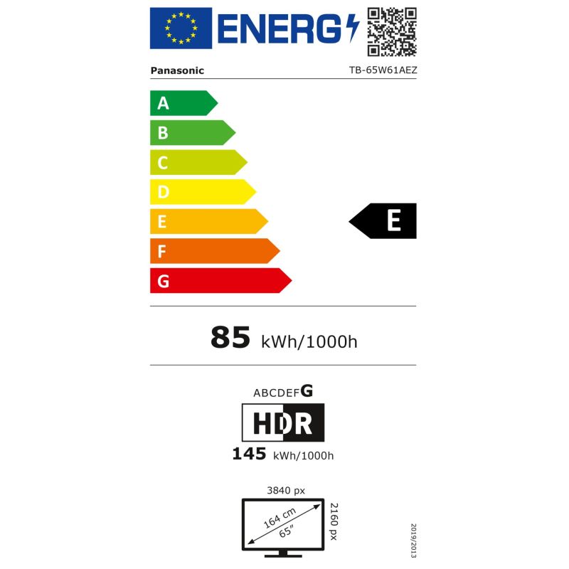 Panasonic TB-65W61AEZ  schwarz – Energieeffizienzklasse E