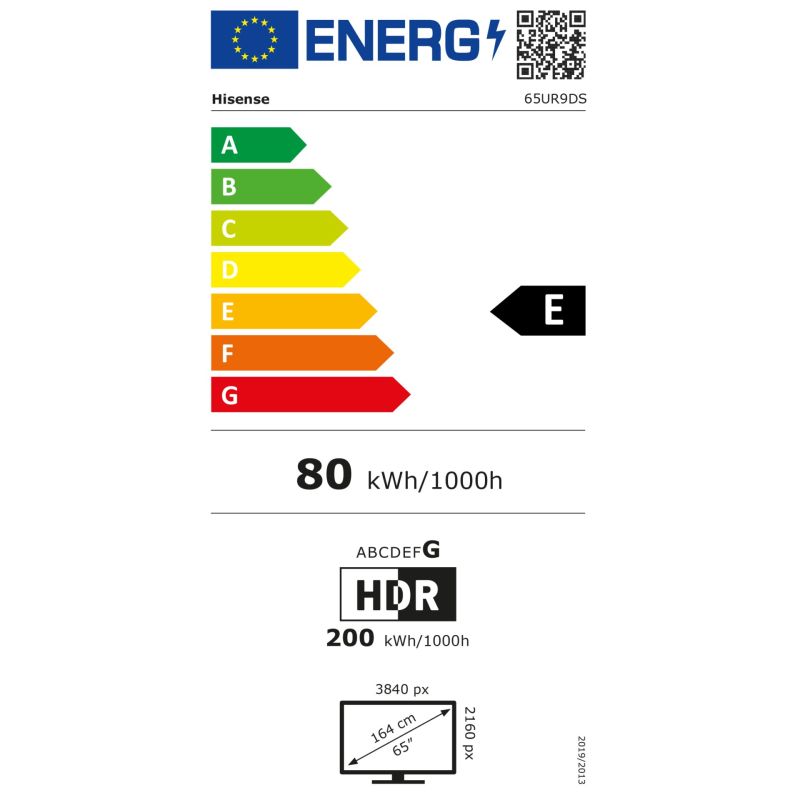 Hisense 65UR9DS – Energieeffizienzklasse E