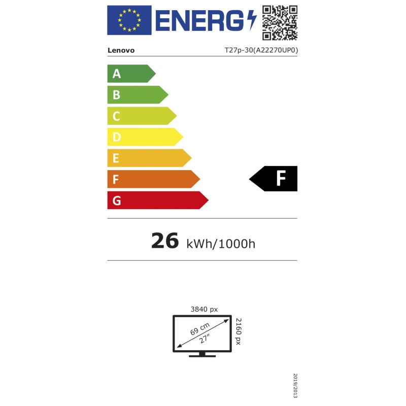 Lenovo ThinkVision T27p-30 – Energieeffizienzklasse F