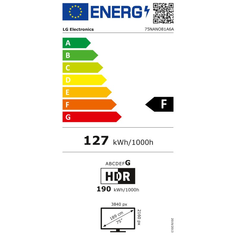 LG 75NANO81A6A.AEU – Energieeffizienzklasse F