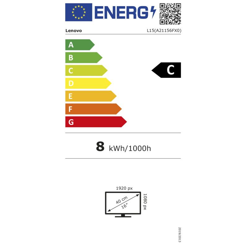 Lenovo L15 – Energieeffizienzklasse C