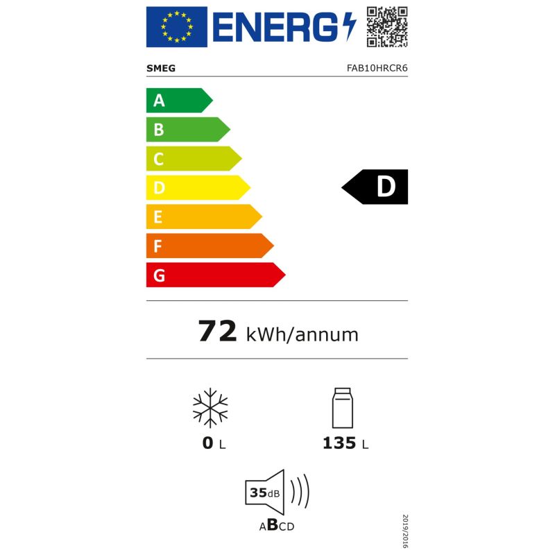 SMEG FAB10HRCR6  Stand-Kühlgerät Homebar – Energieeffizienzklasse D