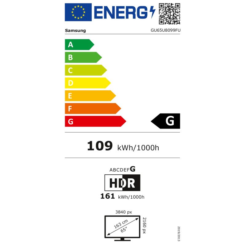 Samsung GU65U8099FUXZG – Energieeffizienzklasse G